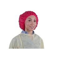 24" RED LIGHTWEIGHT PP KEYSTONE SAFETY™ BOUFFANT CAP